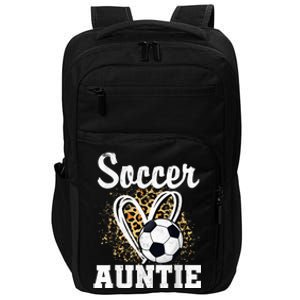 Soccer Auntie Leopard Heart Impact Tech Backpack