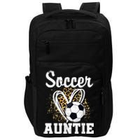 Soccer Auntie Leopard Heart Impact Tech Backpack