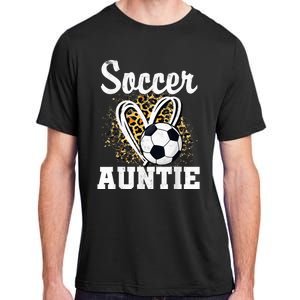 Soccer Auntie Leopard Heart Adult ChromaSoft Performance T-Shirt