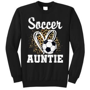 Soccer Auntie Leopard Heart Tall Sweatshirt