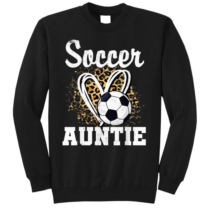 Soccer Auntie Leopard Heart Tall Sweatshirt