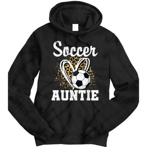 Soccer Auntie Leopard Heart Tie Dye Hoodie