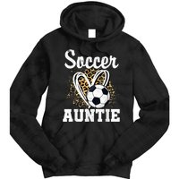 Soccer Auntie Leopard Heart Tie Dye Hoodie