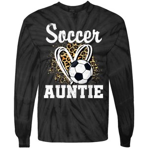 Soccer Auntie Leopard Heart Tie-Dye Long Sleeve Shirt