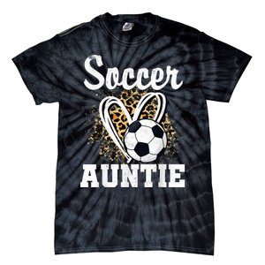 Soccer Auntie Leopard Heart Tie-Dye T-Shirt