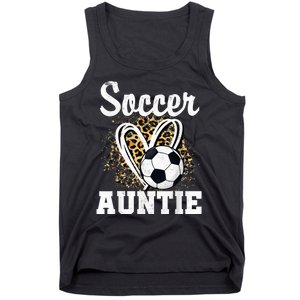 Soccer Auntie Leopard Heart Tank Top