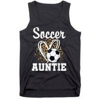 Soccer Auntie Leopard Heart Tank Top