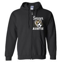 Soccer Auntie Leopard Heart Full Zip Hoodie