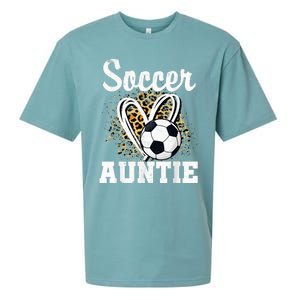 Soccer Auntie Leopard Heart Sueded Cloud Jersey T-Shirt