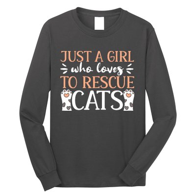 Shelter Animal Love Just A Girl Who Loves To Rescue Cats Long Sleeve Shirt