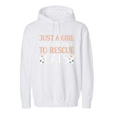 Shelter Animal Love Just A Girl Who Loves To Rescue Cats Garment-Dyed Fleece Hoodie