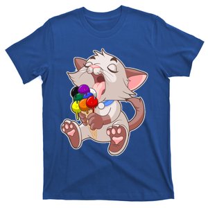 Straight Ally Lgbtq Ice Cream Cat Licking Cone Pocket Gay Cool Gift T-Shirt