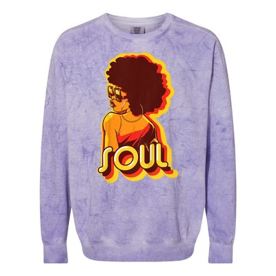 Soul Afro Lady Retro 80s Music Colorblast Crewneck Sweatshirt