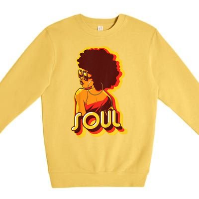 Soul Afro Lady Retro 80s Music Premium Crewneck Sweatshirt