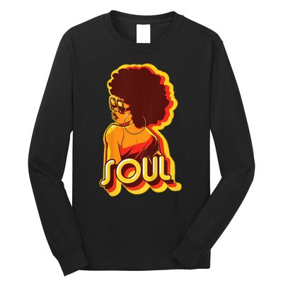 Soul Afro Lady Retro 80s Music Long Sleeve Shirt