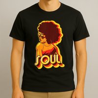 Soul Afro Lady Retro 80s Music T-Shirt