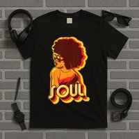 Soul Afro Lady Retro 80s Music T-Shirt