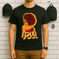Soul Afro Lady Retro 80s Music T-Shirt