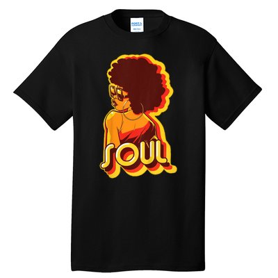 Soul Afro Lady Retro 80s Music Tall T-Shirt