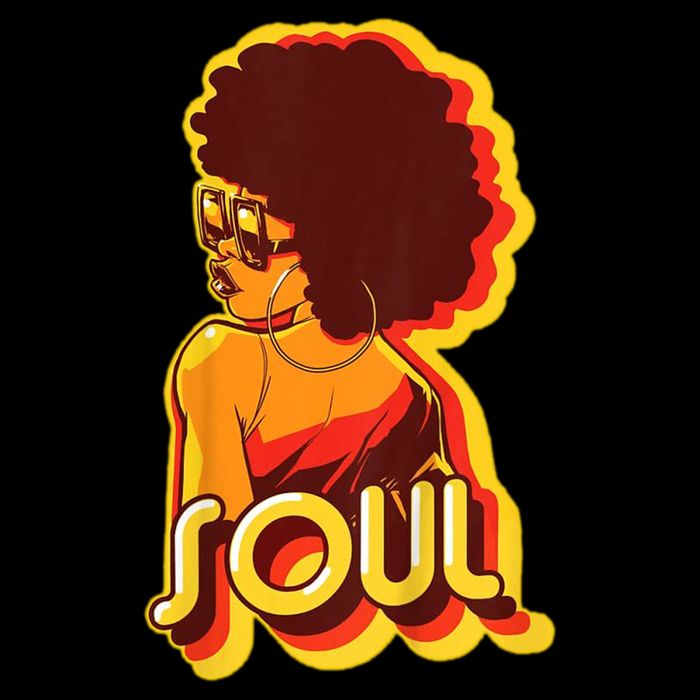 Soul Afro Lady Retro 80s Music Button