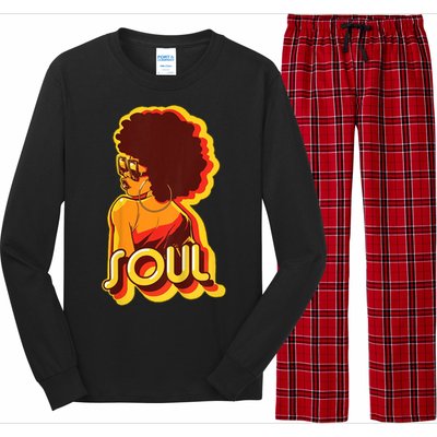 Soul Afro Lady Retro 80s Music Long Sleeve Pajama Set