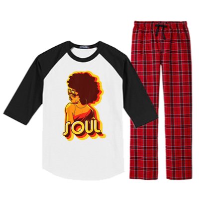 Soul Afro Lady Retro 80s Music Raglan Sleeve Pajama Set