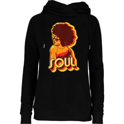 Soul Afro Lady Retro 80s Music Womens Funnel Neck Pullover Hood