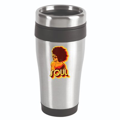 Soul Afro Lady Retro 80s Music 16oz Travel Tumbler