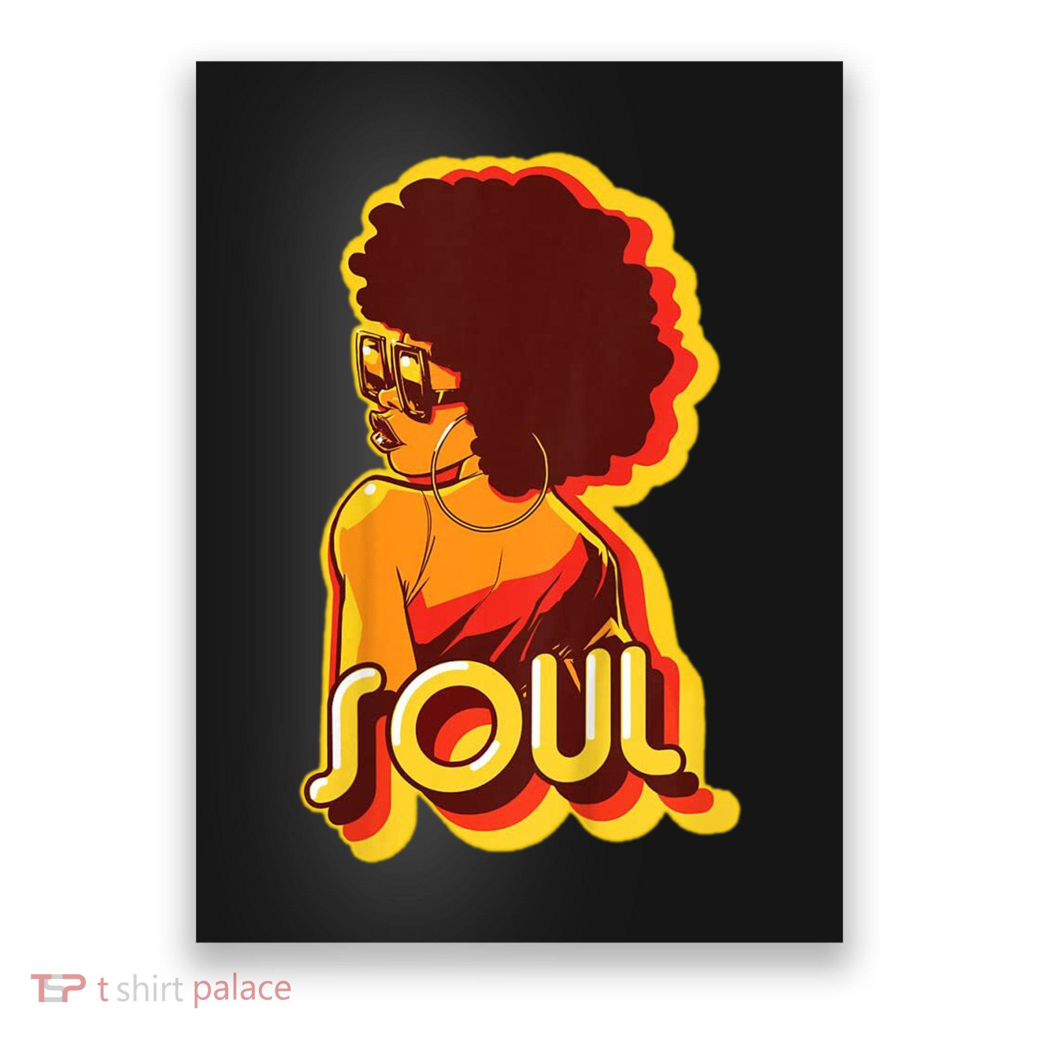 Soul Afro Lady Retro 80s Music Poster