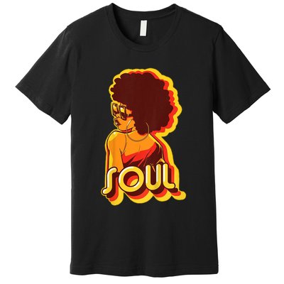Soul Afro Lady Retro 80s Music Premium T-Shirt