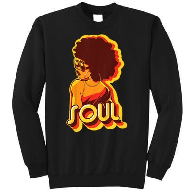 Soul Afro Lady Retro 80s Music Tall Sweatshirt