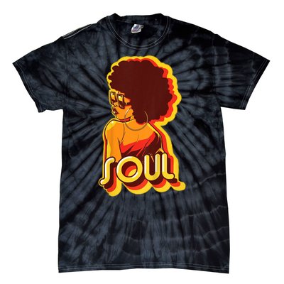 Soul Afro Lady Retro 80s Music Tie-Dye T-Shirt