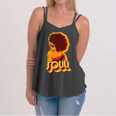 Soul Afro Lady Retro 80s Music Women's Strappy Tank