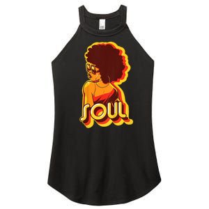 Soul Afro Lady Retro 80s Music Women’s Perfect Tri Rocker Tank