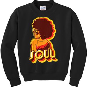 Soul Afro Lady Retro 80s Music Kids Sweatshirt