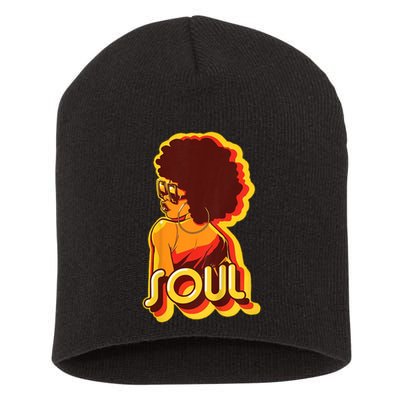 Soul Afro Lady Retro 80s Music Short Acrylic Beanie