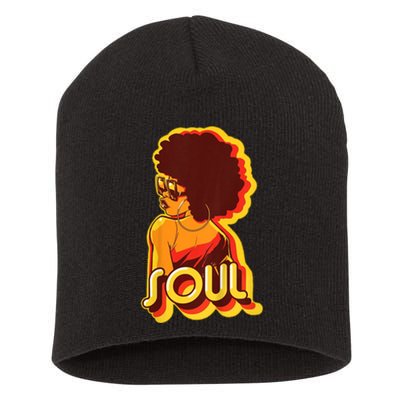 Soul Afro Lady Retro 80s Music Short Acrylic Beanie