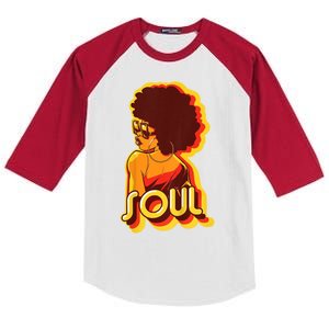 Soul Afro Lady Retro 80s Music Kids Colorblock Raglan Jersey