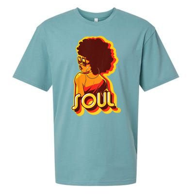 Soul Afro Lady Retro 80s Music Sueded Cloud Jersey T-Shirt