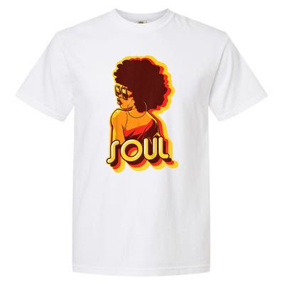 Soul Afro Lady Retro 80s Music Garment-Dyed Heavyweight T-Shirt