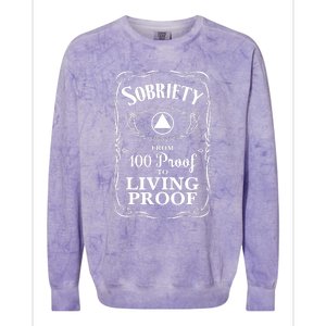 Sobriety Anniversary Living Proof NA AA Recovery Colorblast Crewneck Sweatshirt