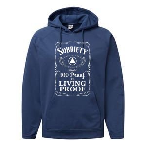 Sobriety Anniversary Living Proof NA AA Recovery Performance Fleece Hoodie