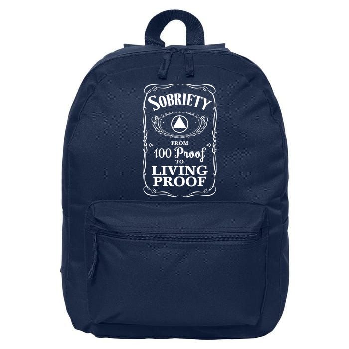 Sobriety Anniversary Living Proof NA AA Recovery 16 in Basic Backpack