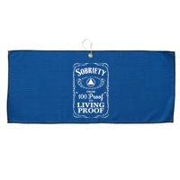 Sobriety Anniversary Living Proof NA AA Recovery Large Microfiber Waffle Golf Towel