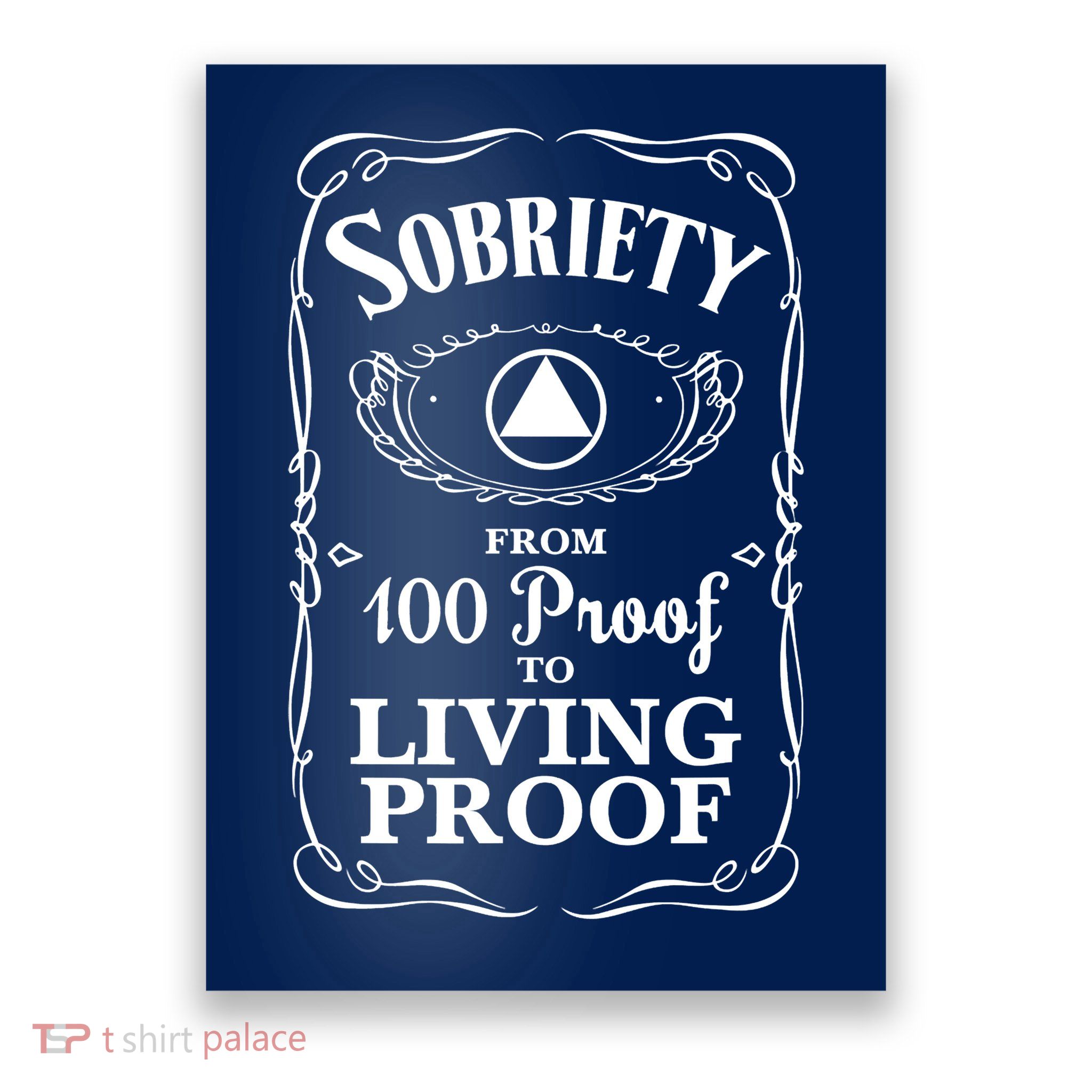 Sobriety Anniversary Living Proof NA AA Recovery Poster