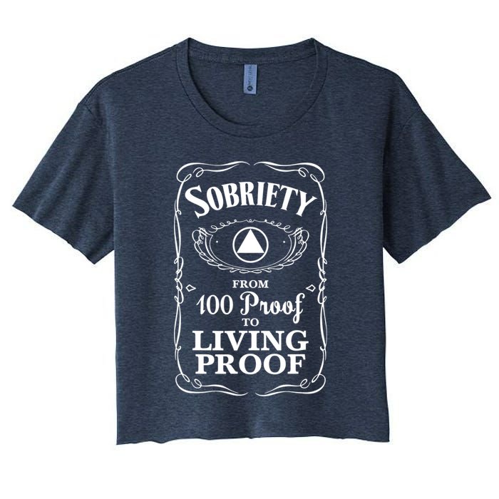Sobriety Anniversary Living Proof NA AA Recovery Women's Crop Top Tee
