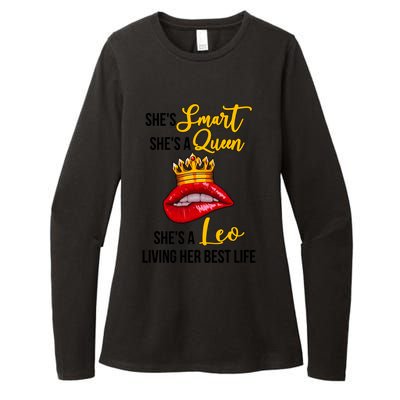 Shes A Leo Zodiac Sign Black Leo Astrology Melanin Cool Gift Womens CVC Long Sleeve Shirt