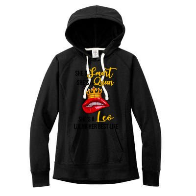 Shes A Leo Zodiac Sign Black Leo Astrology Melanin Cool Gift Women's Fleece Hoodie