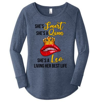 Shes A Leo Zodiac Sign Black Leo Astrology Melanin Cool Gift Women's Perfect Tri Tunic Long Sleeve Shirt