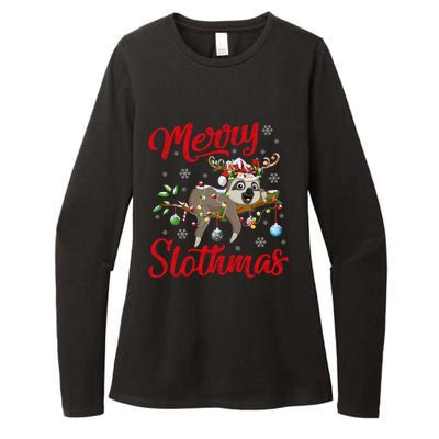 Sloth Animal Lover Xmas Gift Merry Slothmas Sloth Christmas Gift Womens CVC Long Sleeve Shirt